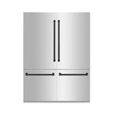 ZLINE 60 in. Autograph Edition 32.2 cu. ft. Built-in 4-Door French Door Refrigerator with Internal Water and Ice Dispenser in Stainless Steel with Matte Black Accents (RBIVZ-304-60-MB)