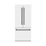 ZLINE 36 in. Autograph Edition 19.6 cu. ft. Built-in 2-Door Bottom Freezer Refrigerator with Internal Water and Ice Dispenser in White Matte with Matte Black Accents (RBIVZ-WM-36-MB)