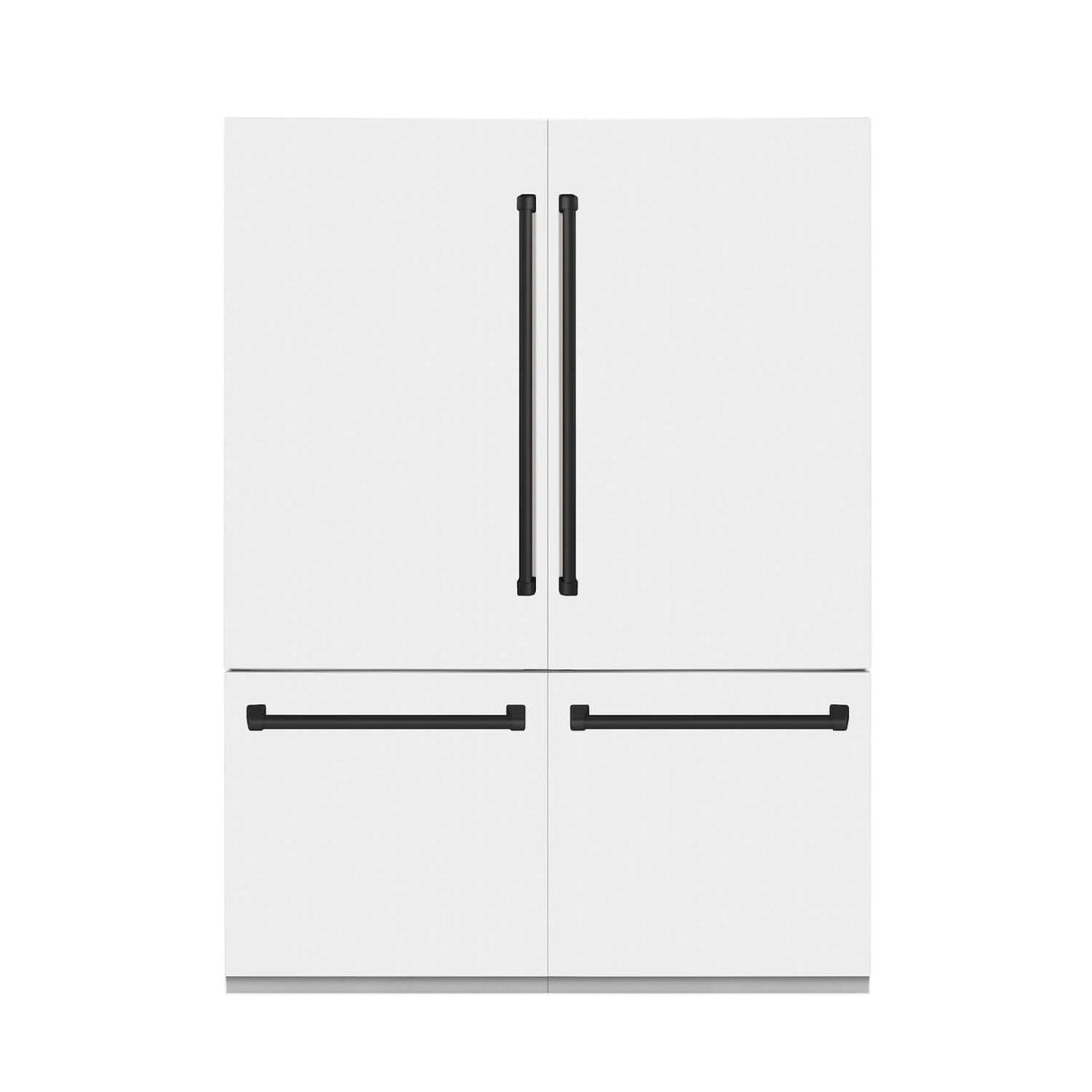 ZLINE 60 in. Autograph Edition 32.2 cu. ft. Built-in 4-Door French Door Refrigerator with Internal Water and Ice Dispenser in White Matte with Matte Black Accents (RBIVZ-WM-60-MB)