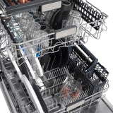 ZLINE 24 in. Monument Series 3rd Rack Top Touch Control Dishwasher with Blue Gloss Panel and Stainless Steel Tub, 45dBa (DWMT-24-BG)