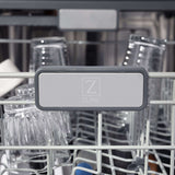 ZLINE 24 in. Monument Series 3rd Rack Top Touch Control Dishwasher with Red Gloss Panel, 45dBa (DWMT-RG-24)