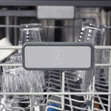 ZLINE Autograph Edition 24 in. 3rd Rack Top Control Tall Tub Dishwasher in Fingerprint Resistant Stainless Steel with Champagne Bronze Accents, 45dBa (DWMTZ-SN-24-CB)