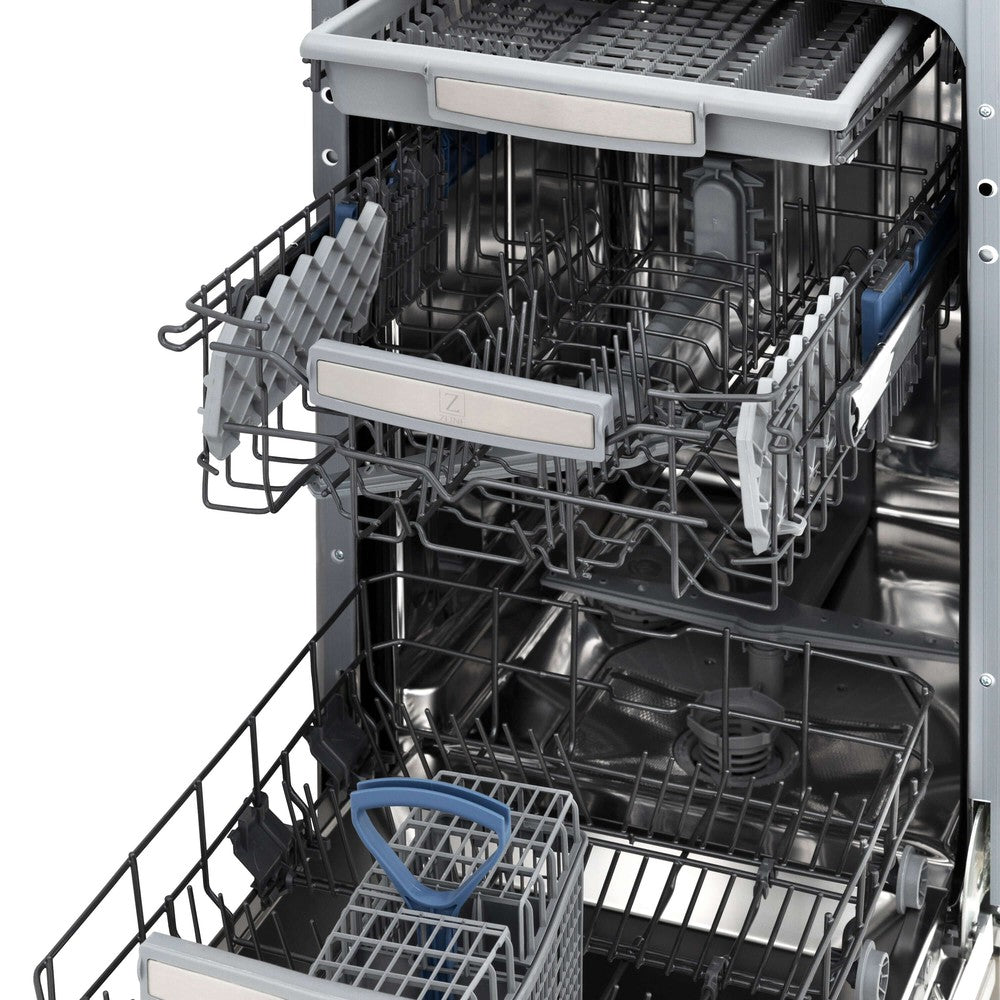 ZLINE 18" Tallac Series 3rd Rack Top Control Dishwasher in Custom Panel Ready with Stainless Steel Tub, 51dBa (DWV-18)