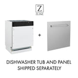 ZLINE Autograph Edition 18” Compact 3rd Rack Top Control Dishwasher in White Matte with Polished Gold Accent Handle, 51dBa (DWVZ-WM-18-G)