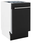 ZLINE 18 in. Tallac Series 3rd Rack Top Control Dishwasher with a Stainless Steel Tub with Black Matte Panel, 51dBa (DWV-BLM-18)