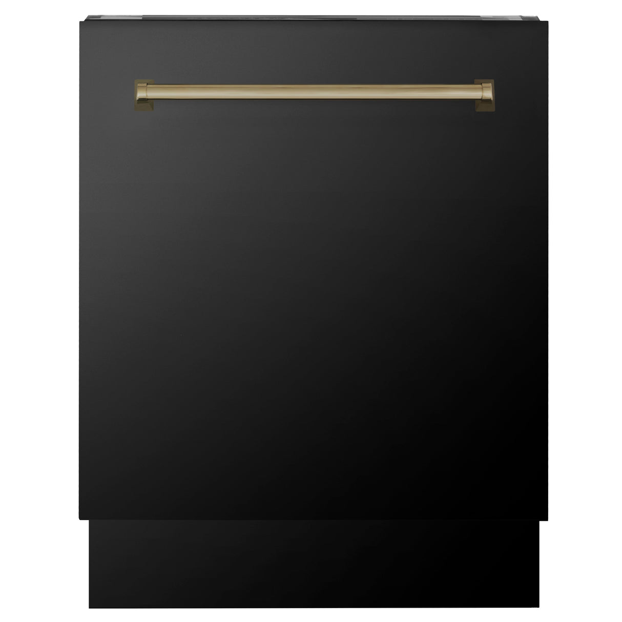 ZLINE Autograph Edition 48 in. Kitchen Package with Black Stainless Steel Dual Fuel Range, Range Hood, Dishwasher, and French Door Refrigerator with Champagne Bronze Accents (4AKPR-RABRHDWV48-CB)