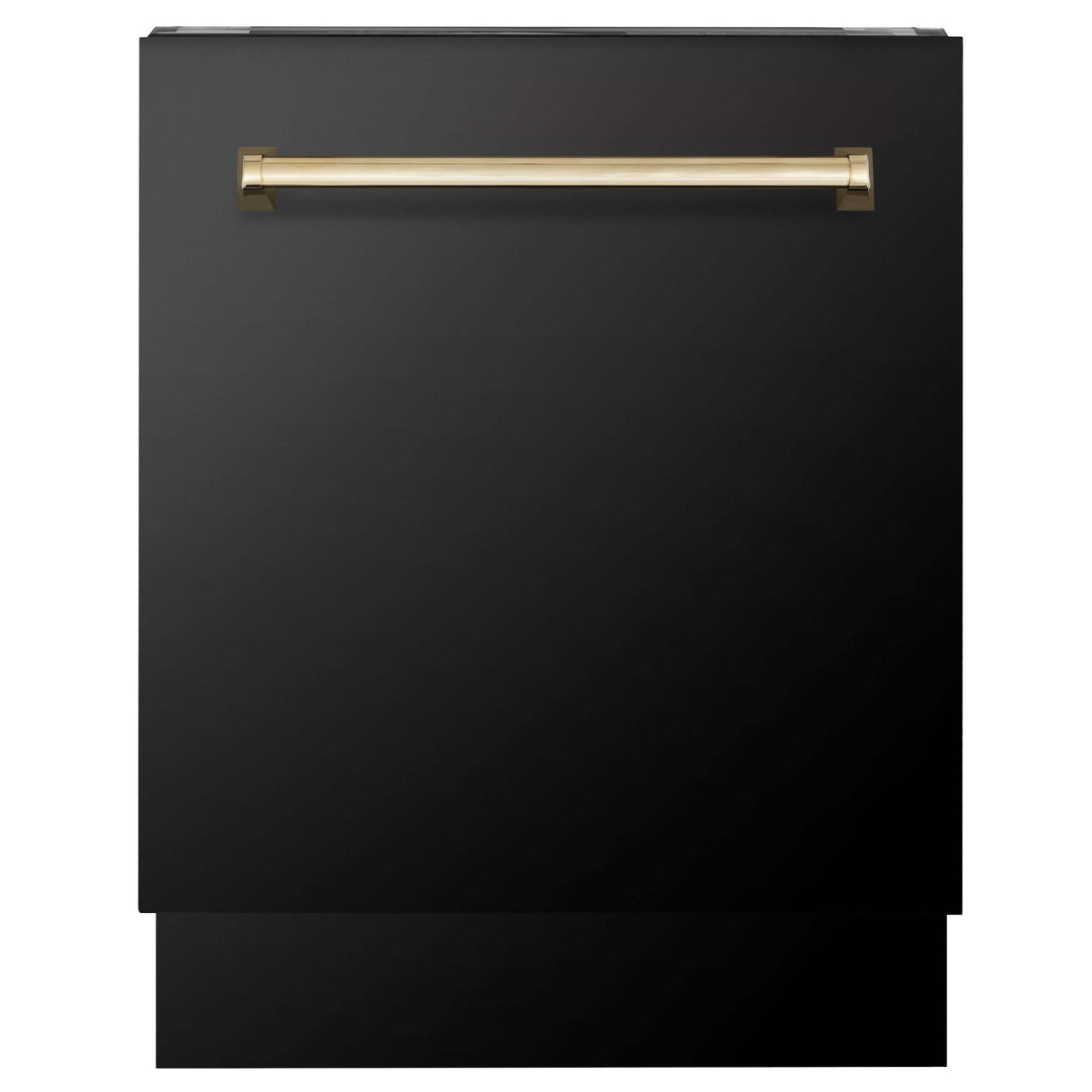 ZLINE 36 in. Autograph Edition Kitchen Package with Black Stainless Steel Dual Fuel Range, Range Hood, Dishwasher, and French Door Refrigerator with Polished Gold Accents (4AKPR-RABRHDWV36-G)