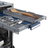 ZLINE 24" Tallac Series 3rd Rack Dishwasher with Blue Gloss Panel and Traditional Handle, 51dBa (DWV-BG-24)