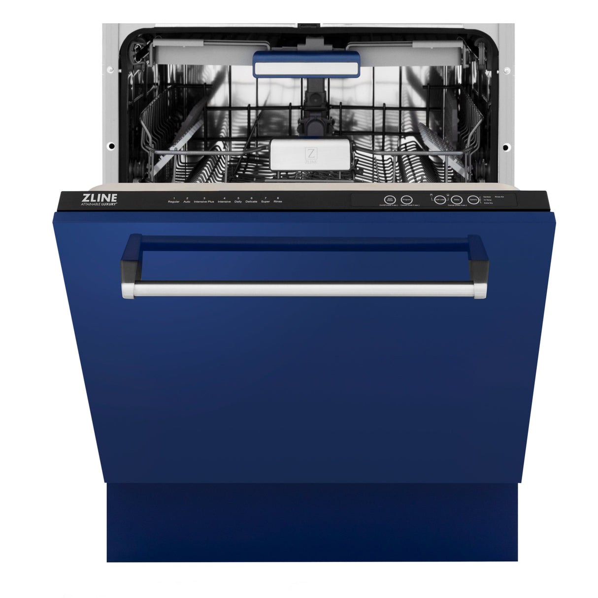 ZLINE 24" Tallac Series 3rd Rack Dishwasher with Blue Gloss Panel and Traditional Handle, 51dBa (DWV-BG-24)