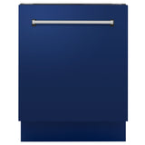 ZLINE 24" Tallac Series 3rd Rack Dishwasher with Blue Gloss Panel and Traditional Handle, 51dBa (DWV-BG-24)