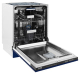 ZLINE 24" Tallac Series 3rd Rack Dishwasher with Blue Gloss Panel and Traditional Handle, 51dBa (DWV-BG-24)