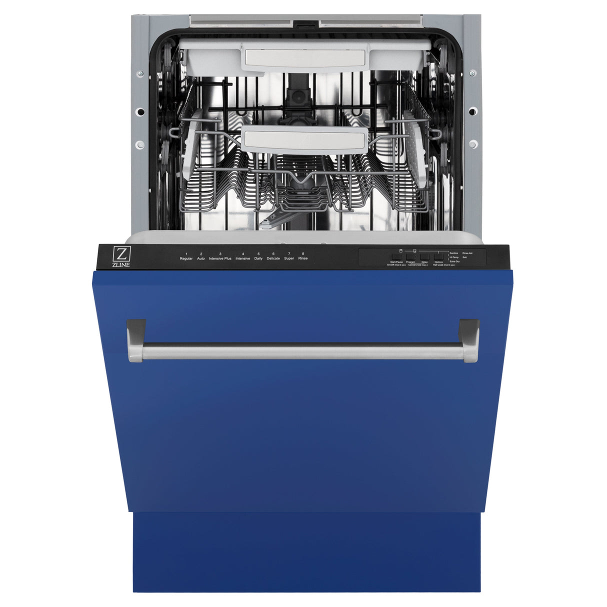 ZLINE 18 in. Tallac Series 3rd Rack Top Control Dishwasher in a Stainless Steel Tub with with Blue Matte Door, 51dBa (DWV-BM-18)