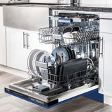 ZLINE 24" Tallac Series 3rd Rack Dishwasher with Blue Matte Panel and Traditional Handle, 51dBa (DWV-BM-24)