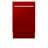 ZLINE 18 in. Tallac Series 3rd Rack Top Control Dishwasher in a Stainless Steel Tub with Red Gloss, 51dBa (DWV-RG-18)