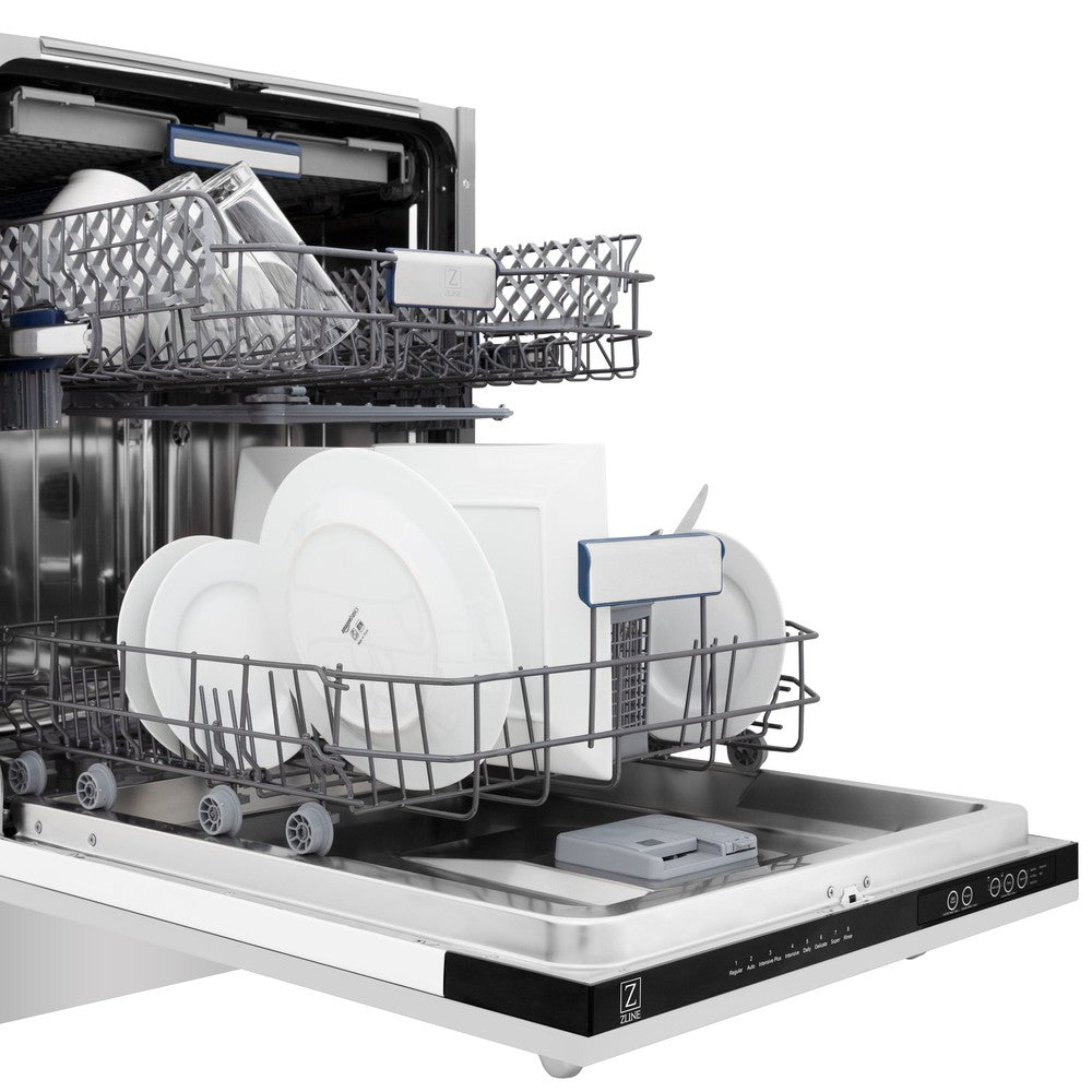 ZLINE 24 in. Tallac Series 3rd Rack Dishwasher in Stainless Steel with Traditional Handle, 51dBa (DWV-304-24)