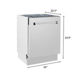 ZLINE 36 in. Kitchen Package with Stainless Steel Dual Fuel Range, Range Hood, Microwave Drawer and Tall Tub Dishwasher (4KP-RARH36-MWDWV)