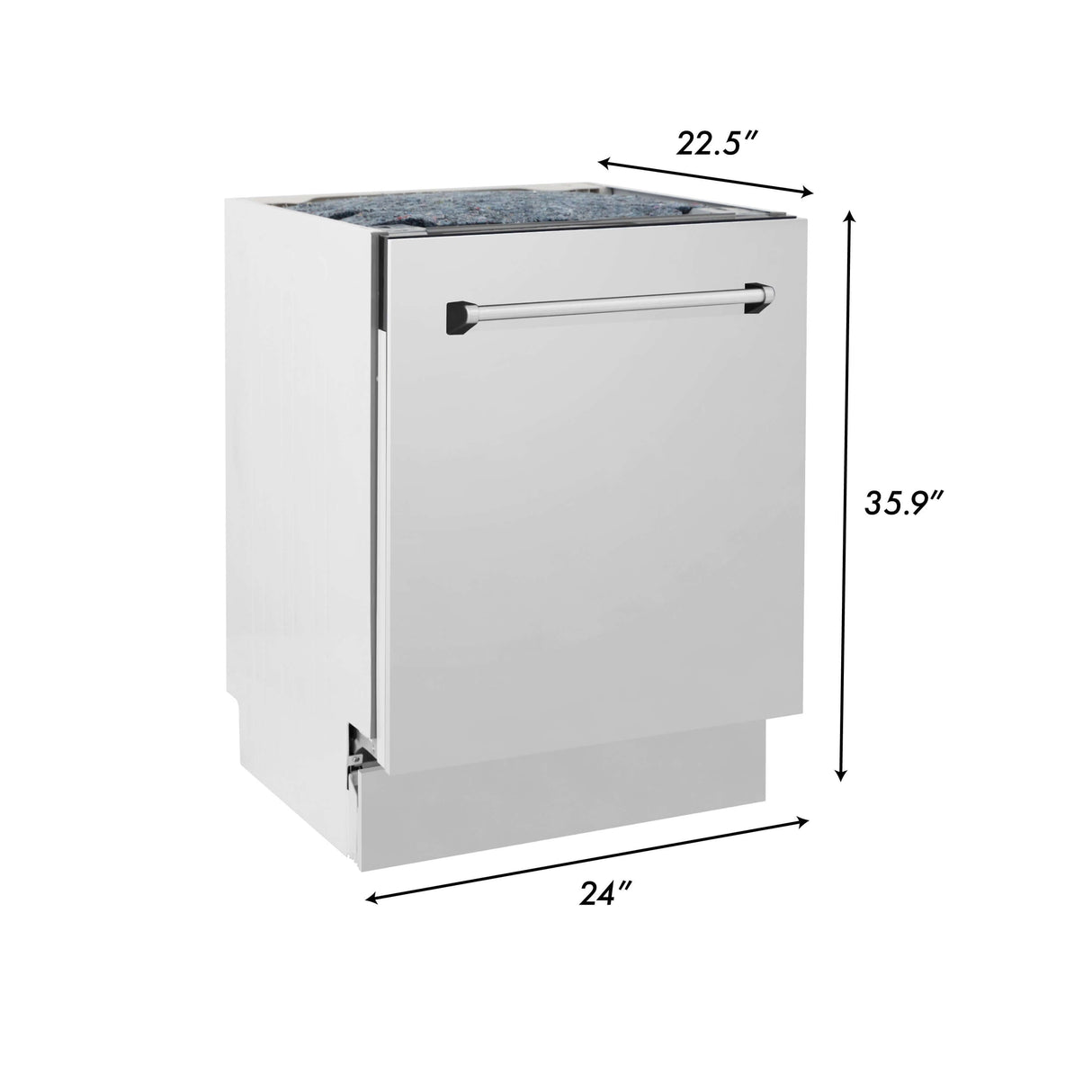 ZLINE Kitchen Package with Refrigeration, 36 in. Stainless Steel Rangetop, 30 in. Range Hood, 30 in. Single Wall Oven and 24 in. Tall Tub Dishwasher (5KPR-RTRH30-AWSDWV)