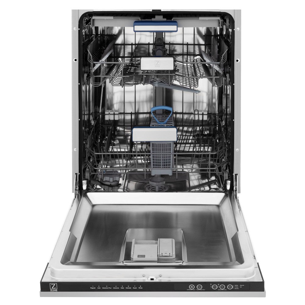 ZLINE 24 in. Tallac Series 3rd Rack Dishwasher in Stainless Steel with Traditional Handle, 51dBa (DWV-304-24)