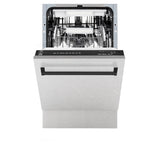 ZLINE Autograph Edition 18” Compact 3rd Rack Top Control Dishwasher in Fingerprint Resistant Stainless Steel with Matte Black Accent Handle, 51dBa (DWVZ-SN-18-MB)