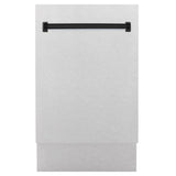 ZLINE Autograph Edition 18” Compact 3rd Rack Top Control Dishwasher in Fingerprint Resistant Stainless Steel with Matte Black Accent Handle, 51dBa (DWVZ-SN-18-MB)