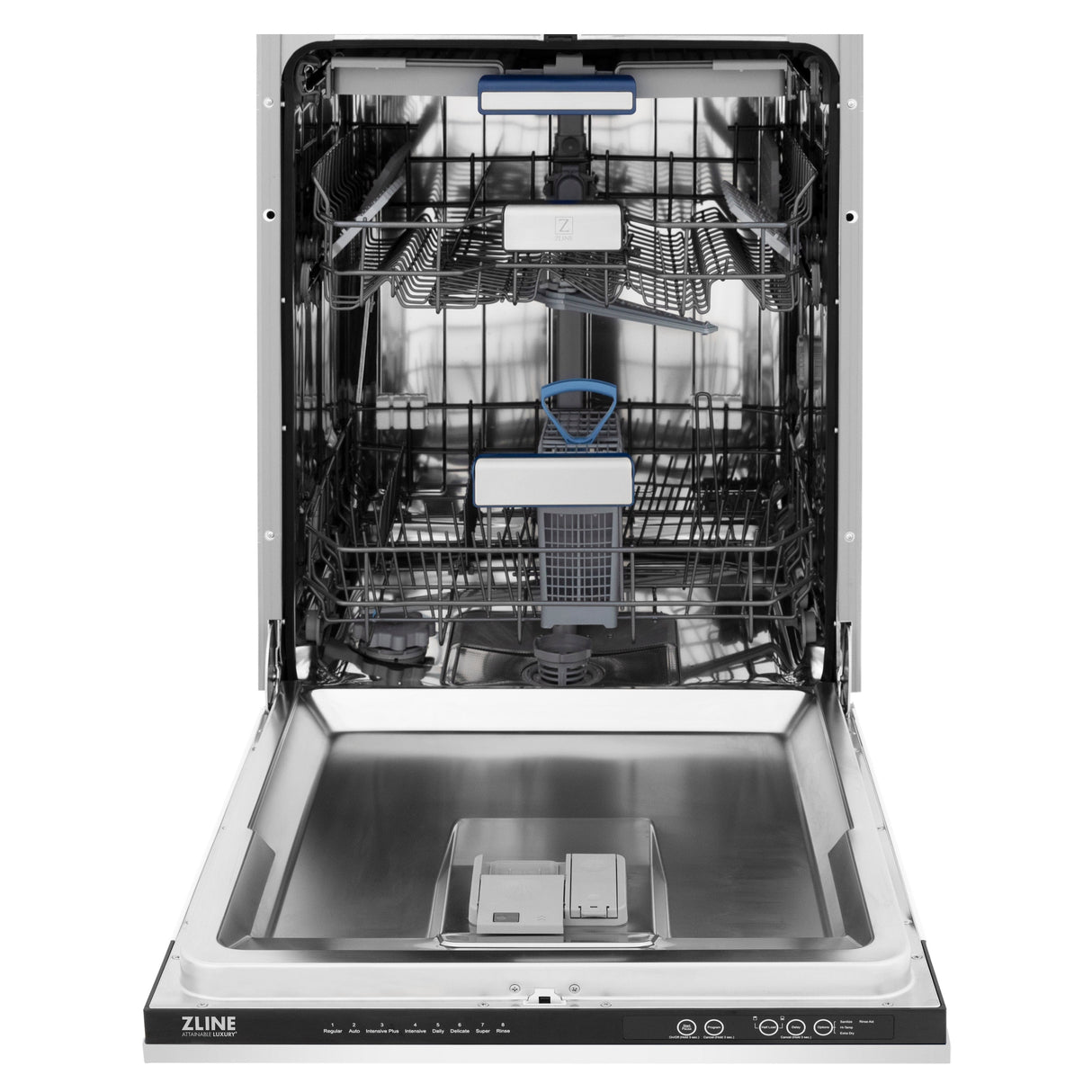 ZLINE 24" Tallac Series 3rd Rack Dishwasher with White Matte Panel and Traditional Handle, 51dBa (DWV-WM-24)