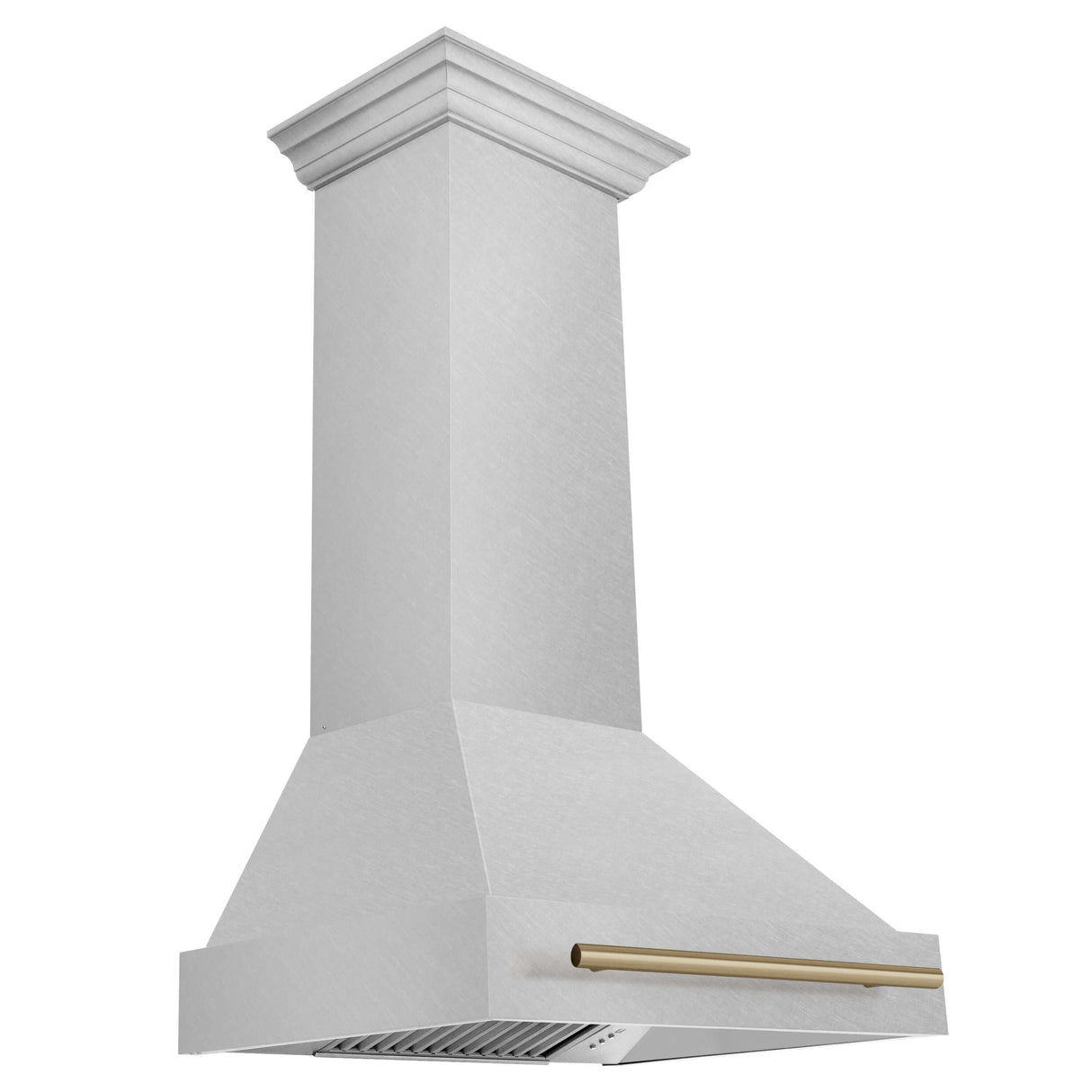 30 in. ZLINE Autograph Edition Wall Mount Range Hood with Champagne Bronze Handle Side View