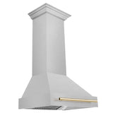 30 in. ZLINE Autograph Edition Fingerprint Resistant Stainless Steel Range Hood with Fingerprint Resistant Stainless Steel Shell and Handle (8654SNZ-30)