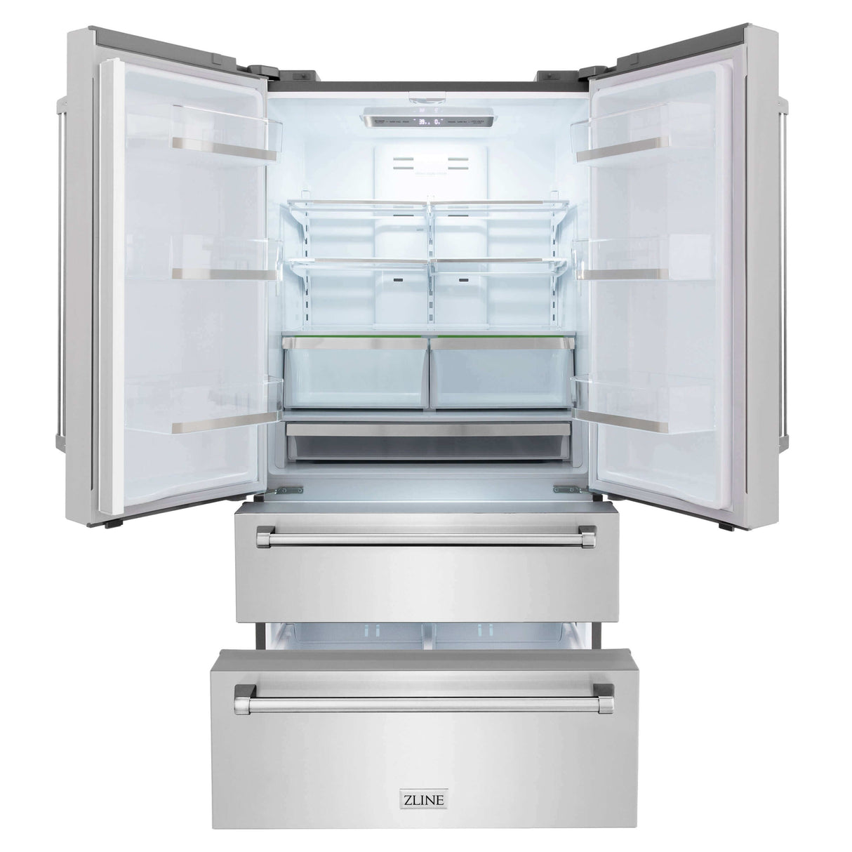 ZLINE Kitchen Package with Refrigeration, 36 in. Stainless Steel Rangetop, 30 in. Range Hood, 30 in. Single Wall Oven and 24 in. Tall Tub Dishwasher (5KPR-RTRH30-AWSDWV)