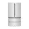 ZLINE 36 in. Freestanding French Door Refrigerator with Ice Maker in Fingerprint Resistant Stainless Steel (RFM-36) Front View