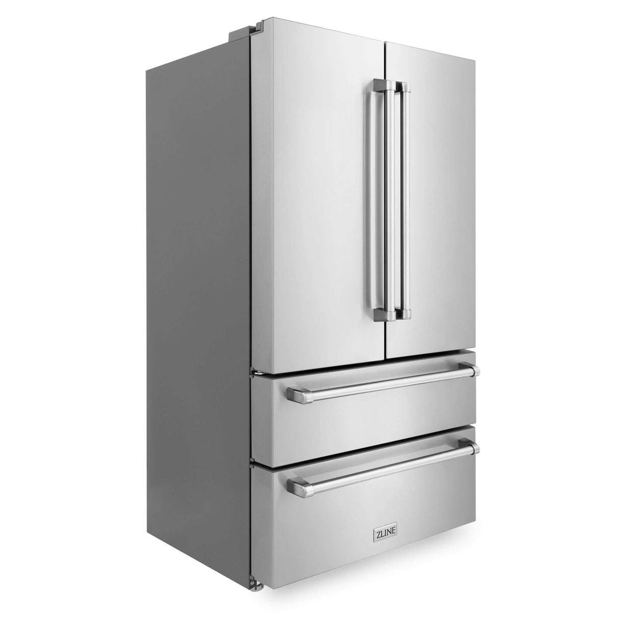 ZLINE Kitchen Package with Refrigeration, 48 in. Stainless Steel Dual Fuel Range, 48 in. Convertible Vent Range Hood, 24 in. Microwave Drawer, and 24 in. Tall Tub Dishwasher (5KPR-RARH48-MWDWV)