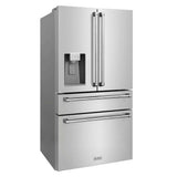 ZLINE 36 in. 21.6 cu. ft Freestanding French Door Fingerprint Resistant Refrigerator with Water and Ice Dispenser and Filter (RFM-W-WF-36)