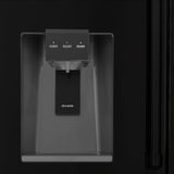 ZLINE 36 in. 21.6 cu. ft Freestanding French Door Fingerprint Resistant Refrigerator with External Water and Ice Dispenser in Black Stainless Steel (RFM-W-36-BS)
