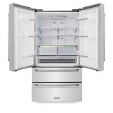 ZLINE Kitchen Package with Refrigeration, 36 in. Stainless Steel Dual Fuel Range, 36 in. Convertible Vent Range Hood and 24 in. Tall Tub Dishwasher (4KPR-RARH36-DWV)