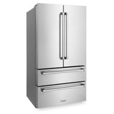 ZLINE Kitchen Package with Refrigeration, 36 in. Stainless Steel Dual Fuel Range, 36 in. Convertible Vent Range Hood and 24 in. Tall Tub Dishwasher (4KPR-RARH36-DWV)