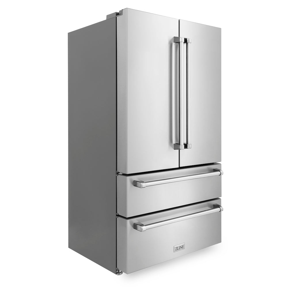 ZLINE Kitchen Package with Refrigeration, 30 in. Stainless Steel Rangetop, 30 in. Range Hood and 30 in. Double Wall Oven (4KPR-RTRH30-AWD)