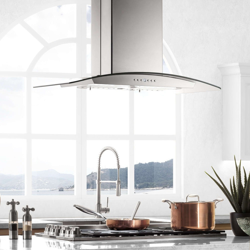 ZLINE Island Mount Range Hood in Stainless Steel and Glass (GL5i)