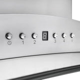 ZLINE Island Mount Range Hood in Stainless Steel with Built-in ZLINE CrownSound Bluetooth Speakers (GL9iCRN-BT)