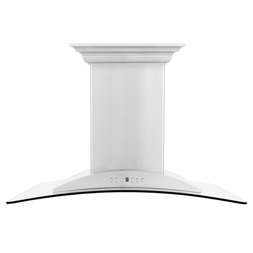 ZLINE Island Mount Range Hood in Stainless Steel with Built-in ZLINE CrownSound Bluetooth Speakers (GL9iCRN-BT)