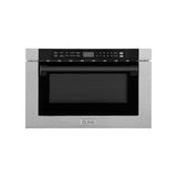 ZLINE Autograph Edition 24 in. Microwave in Fingerprint Resistant Stainless Steel with Traditional Handles and Matte Black Accents (MWDZ-1-SS-H-MB)