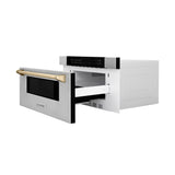 ZLINE Autograph Edition 30 in. 1.2 cu. ft. Built-In Microwave Drawer in Stainless Steel with Polished Gold Accents (MWDZ-30-G)