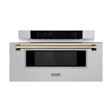 ZLINE Autograph Edition 30 in. 1.2 cu. ft. Built-In Microwave Drawer in Fingerprint Resistant Stainless Steel with Champagne Bronze Accents (MWDZ-30-SS-CB)