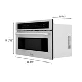 ZLINE Stainless Steel 30 in. Built-in Convection Microwave Oven and 30 in. Single Wall Oven with Self Clean (2KP-MW30-AWS30)