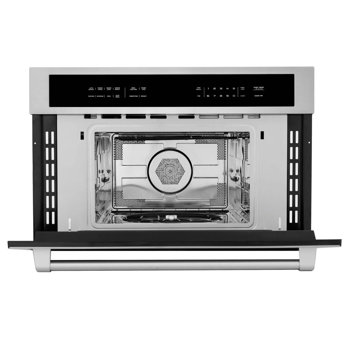 ZLINE Stainless Steel 30 in. Built-in Convection Microwave Oven and 30 in. Single Wall Oven with Self Clean (2KP-MW30-AWS30)