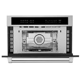 ZLINE Stainless Steel 30 in. Built-in Convection Microwave Oven and 30 in. Single Wall Oven with Self Clean (2KP-MW30-AWS30)