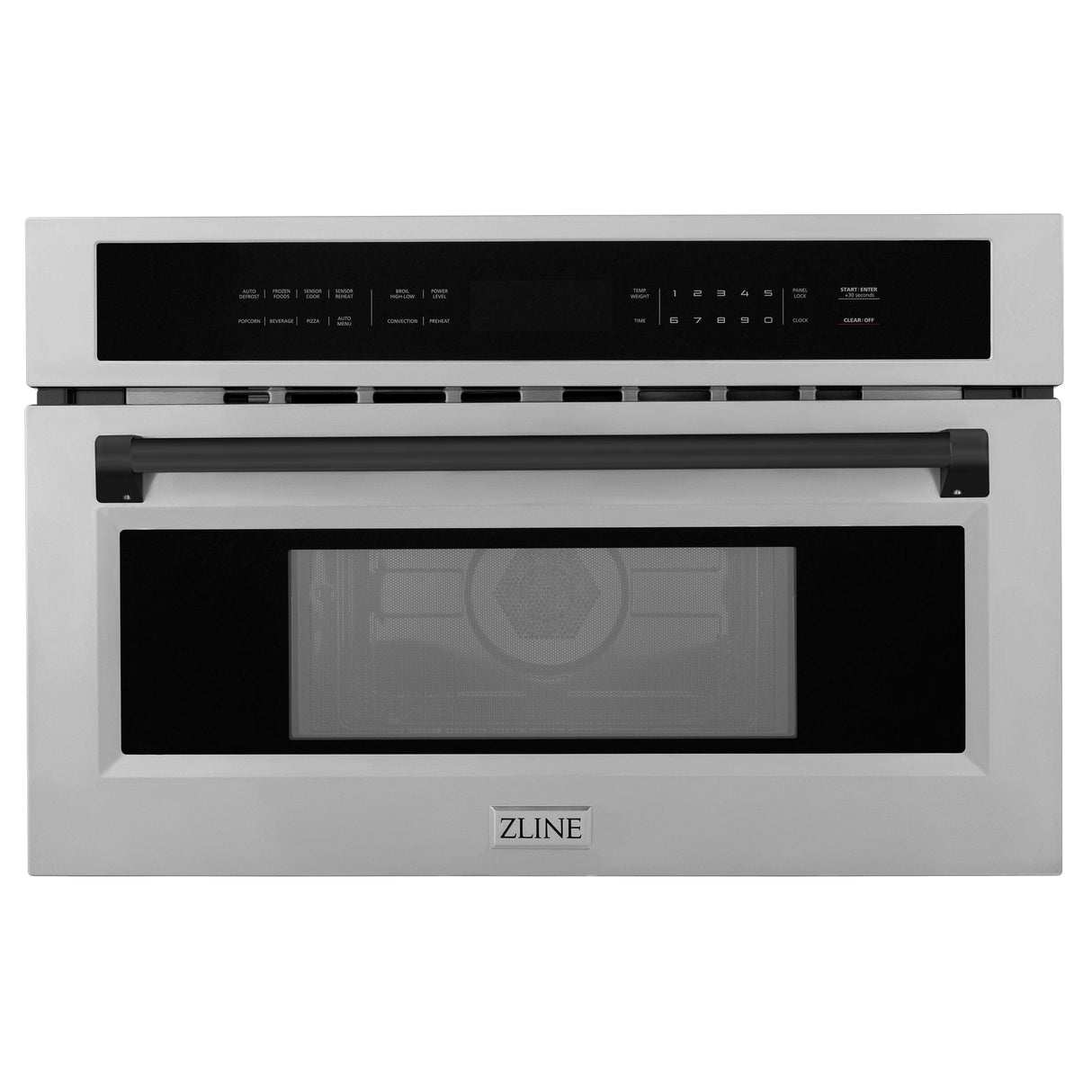 ZLINE Autograph Edition 30 in. 1.6 cu ft. Built-in Convection Microwave Oven in Fingerprint Resistant Stainless Steel with Matte Black Accents (MWOZ-30-SS-MB)