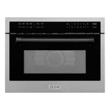 ZLINE Autograph Edition 24 in. 1.6 cu ft. Built-in Convection Microwave Oven in Fingerprint Resistant Stainless Steel with Matte Black Accents (MWOZ-24-SS-MB)