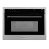 ZLINE Autograph Edition 24 in. 1.6 cu ft. Built-in Convection Microwave Oven in Fingerprint Resistant Stainless Steel with Matte Black Accents (MWOZ-24-SS-MB)