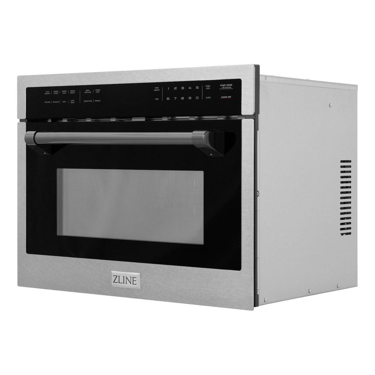 ZLINE Autograph Edition 24 in. 1.6 cu ft. Built-in Convection Microwave Oven in Fingerprint Resistant Stainless Steel with Matte Black Accents (MWOZ-24-SS-MB)