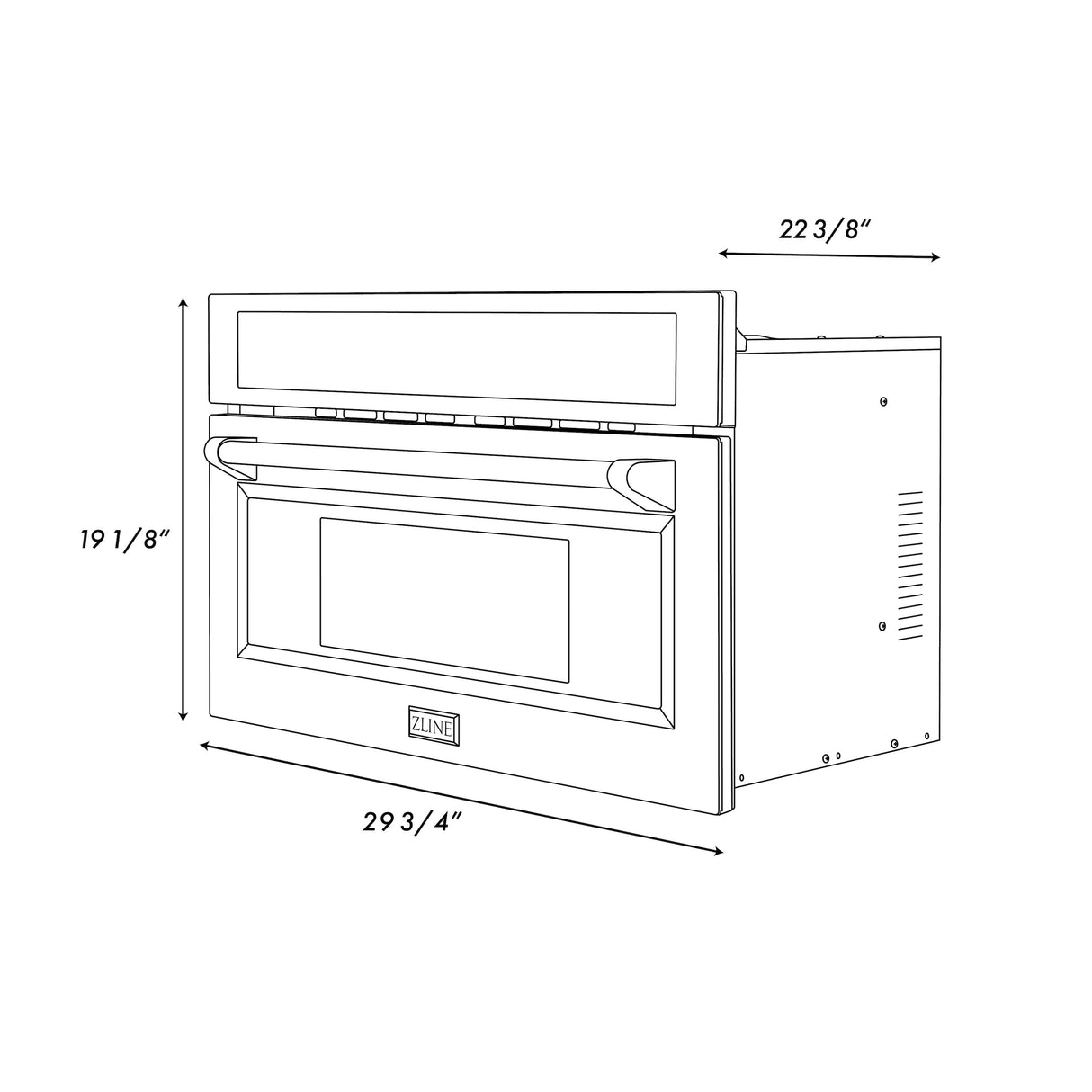 ZLINE Autograph Edition 30 in. 1.6 cu ft. Built-in Convection Microwave Oven in Stainless Steel with Polished Gold Accents (MWOZ-30-G)