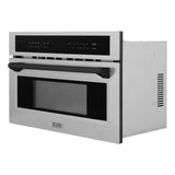 ZLINE Autograph Edition 30 in. 1.6 cu ft. Built-in Convection Microwave Oven in Stainless Steel with Matte Black Accents (MWOZ-30-MB)